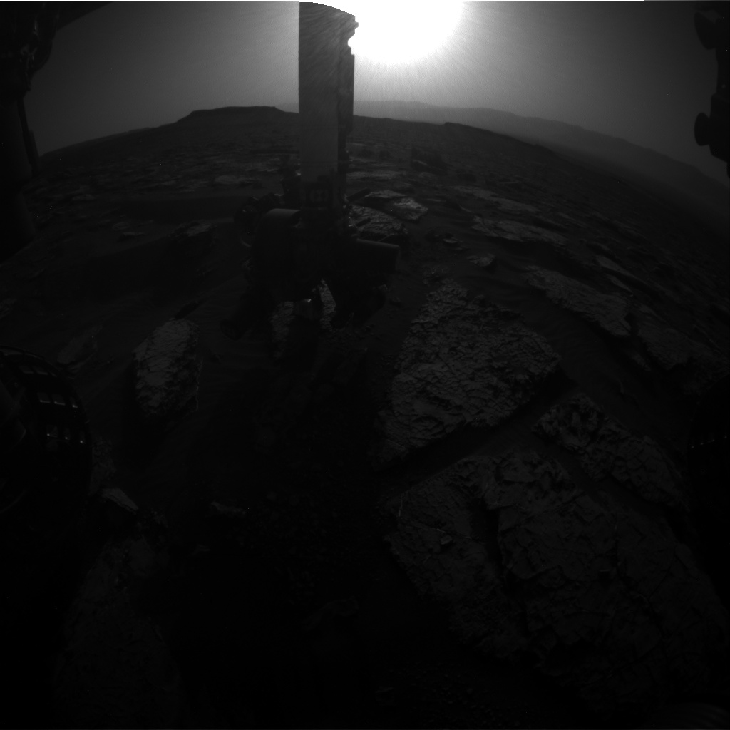 Nasa's Mars rover Curiosity acquired this image using its Front Hazard Avoidance Camera (Front Hazcam) on Sol 1569, at drive 3016, site number 59