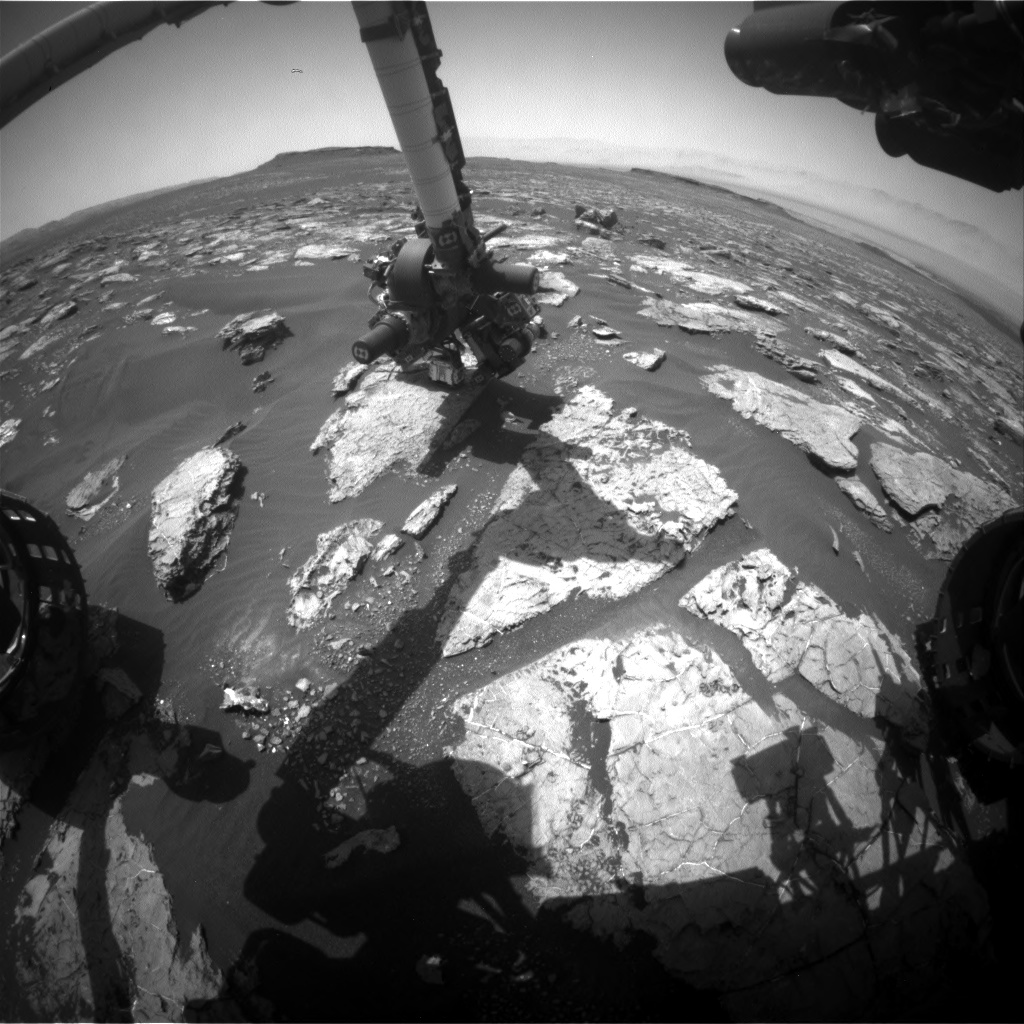 Nasa's Mars rover Curiosity acquired this image using its Front Hazard Avoidance Camera (Front Hazcam) on Sol 1570, at drive 3016, site number 59