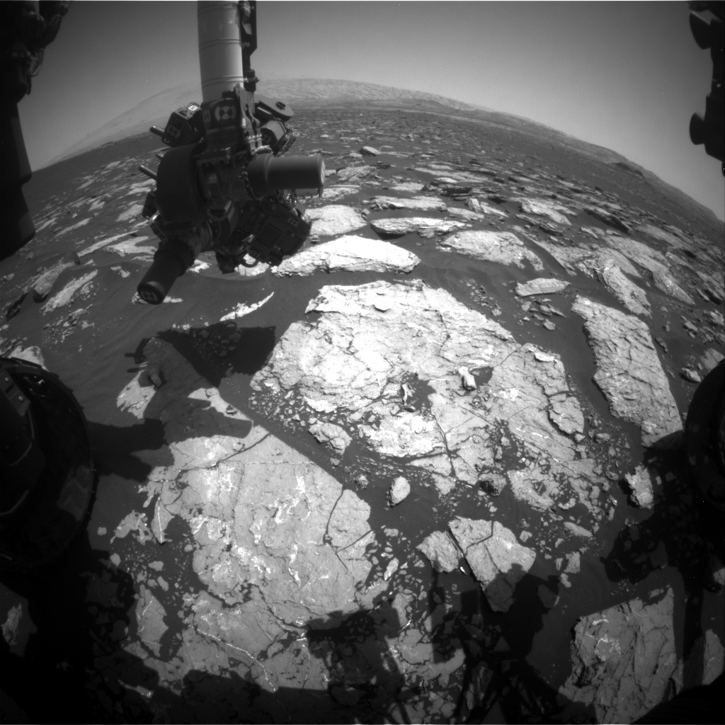 Nasa's Mars rover Curiosity acquired this image using its Front Hazard Avoidance Camera (Front Hazcam) on Sol 1572, at drive 0, site number 60
