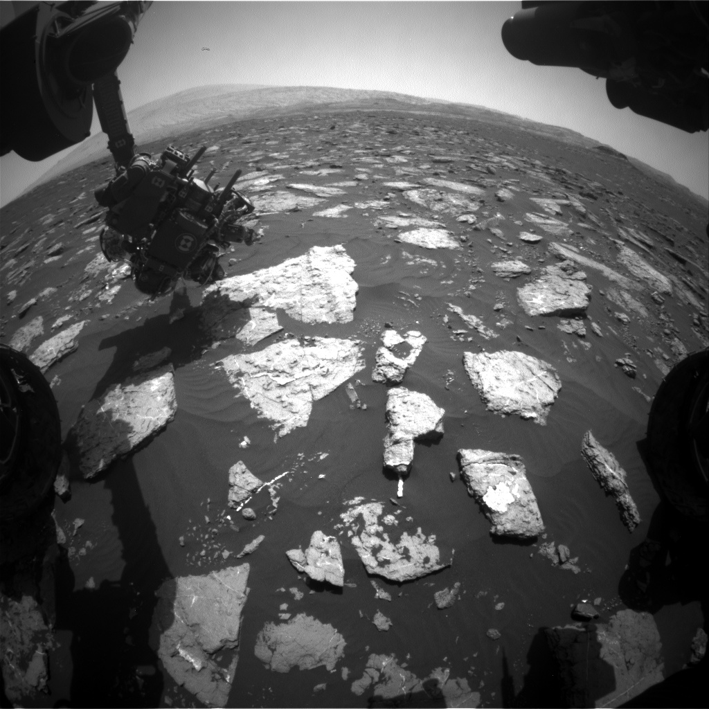 Nasa's Mars rover Curiosity acquired this image using its Front Hazard Avoidance Camera (Front Hazcam) on Sol 1575, at drive 180, site number 60