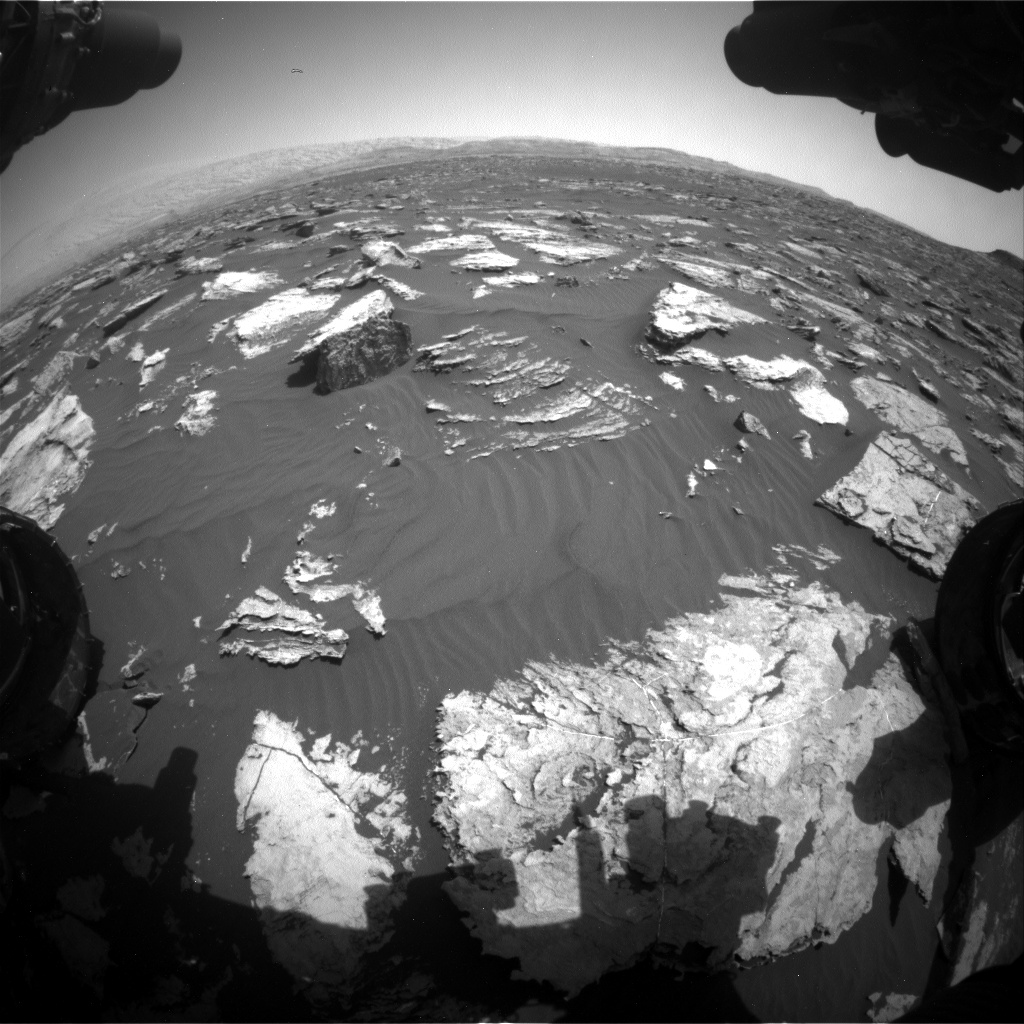 Nasa's Mars rover Curiosity acquired this image using its Front Hazard Avoidance Camera (Front Hazcam) on Sol 1582, at drive 1266, site number 60