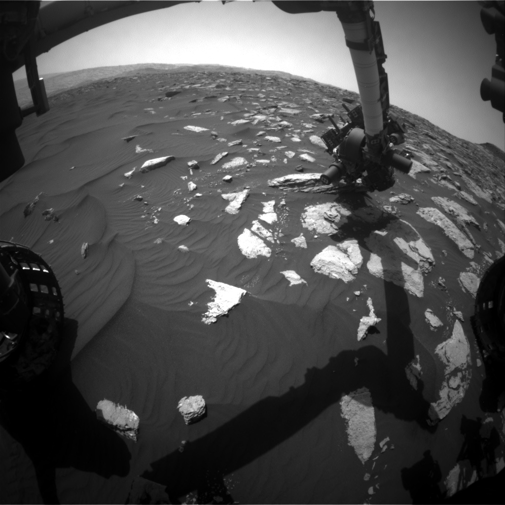 Nasa's Mars rover Curiosity acquired this image using its Front Hazard Avoidance Camera (Front Hazcam) on Sol 1585, at drive 1650, site number 60