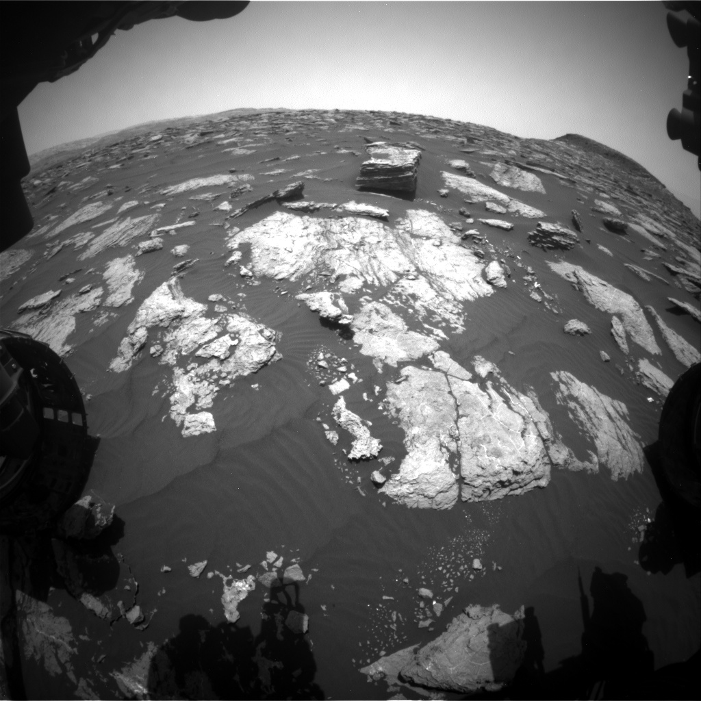 Nasa's Mars rover Curiosity acquired this image using its Front Hazard Avoidance Camera (Front Hazcam) on Sol 1585, at drive 1752, site number 60
