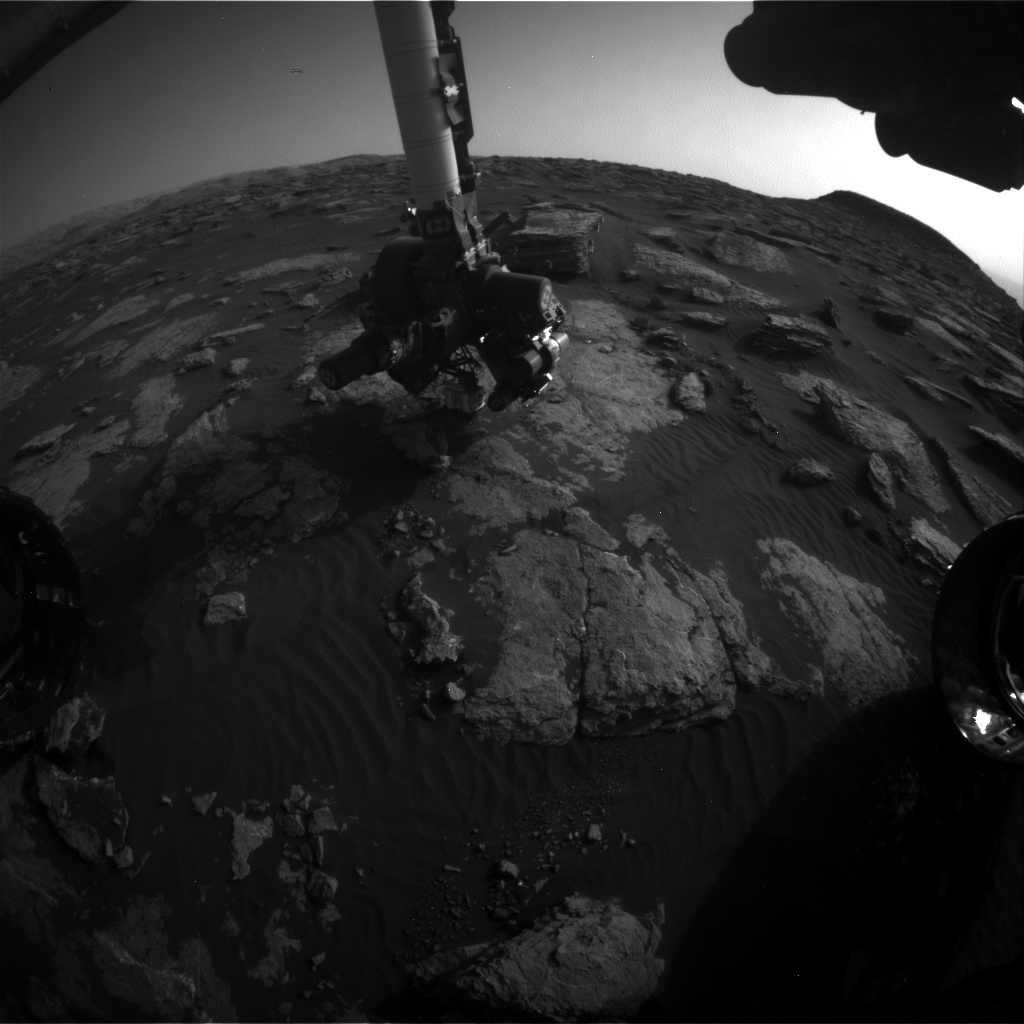 Nasa's Mars rover Curiosity acquired this image using its Front Hazard Avoidance Camera (Front Hazcam) on Sol 1586, at drive 1752, site number 60