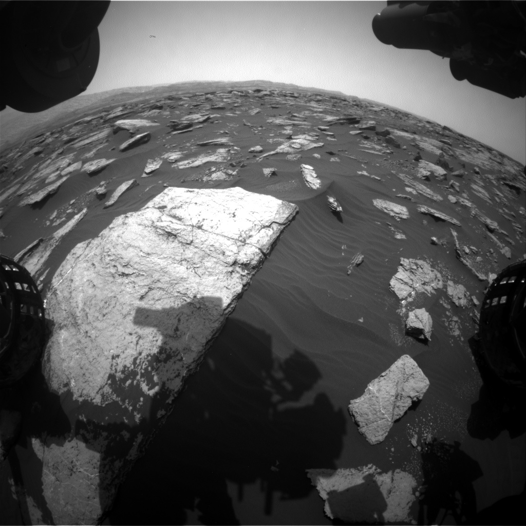 Nasa's Mars rover Curiosity acquired this image using its Front Hazard Avoidance Camera (Front Hazcam) on Sol 1590, at drive 2256, site number 60