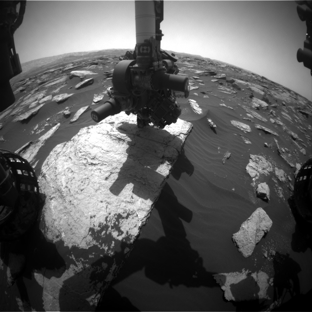 Nasa's Mars rover Curiosity acquired this image using its Front Hazard Avoidance Camera (Front Hazcam) on Sol 1591, at drive 2256, site number 60