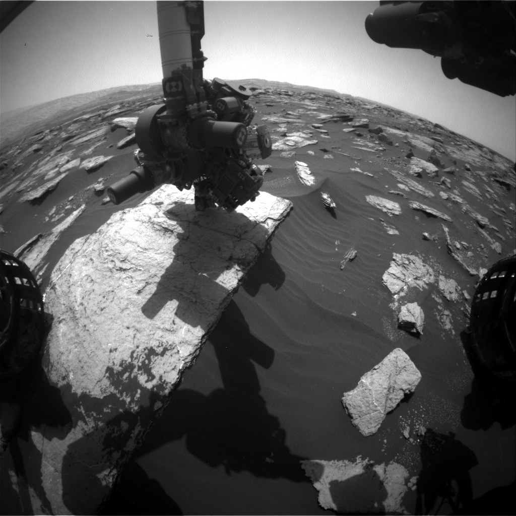 Nasa's Mars rover Curiosity acquired this image using its Front Hazard Avoidance Camera (Front Hazcam) on Sol 1591, at drive 2256, site number 60