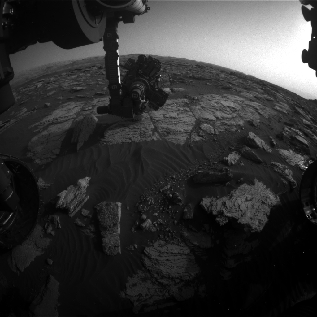 Nasa's Mars rover Curiosity acquired this image using its Front Hazard Avoidance Camera (Front Hazcam) on Sol 1593, at drive 2346, site number 60