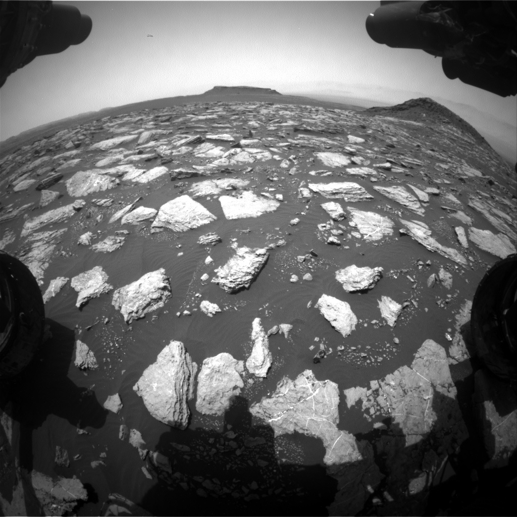 Nasa's Mars rover Curiosity acquired this image using its Front Hazard Avoidance Camera (Front Hazcam) on Sol 1594, at drive 2574, site number 60