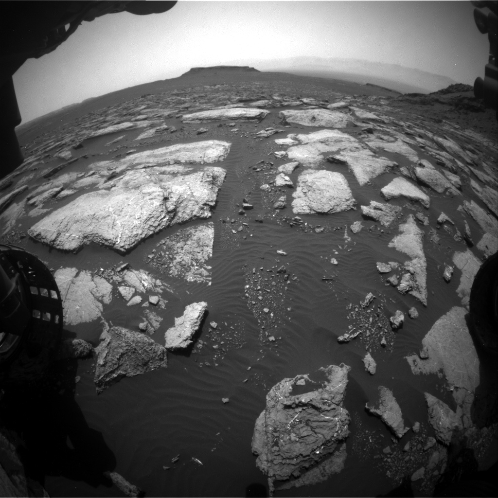 Nasa's Mars rover Curiosity acquired this image using its Front Hazard Avoidance Camera (Front Hazcam) on Sol 1596, at drive 2730, site number 60
