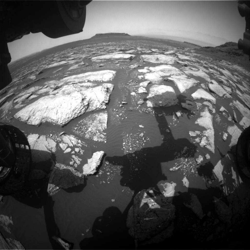 Nasa's Mars rover Curiosity acquired this image using its Front Hazard Avoidance Camera (Front Hazcam) on Sol 1597, at drive 2730, site number 60