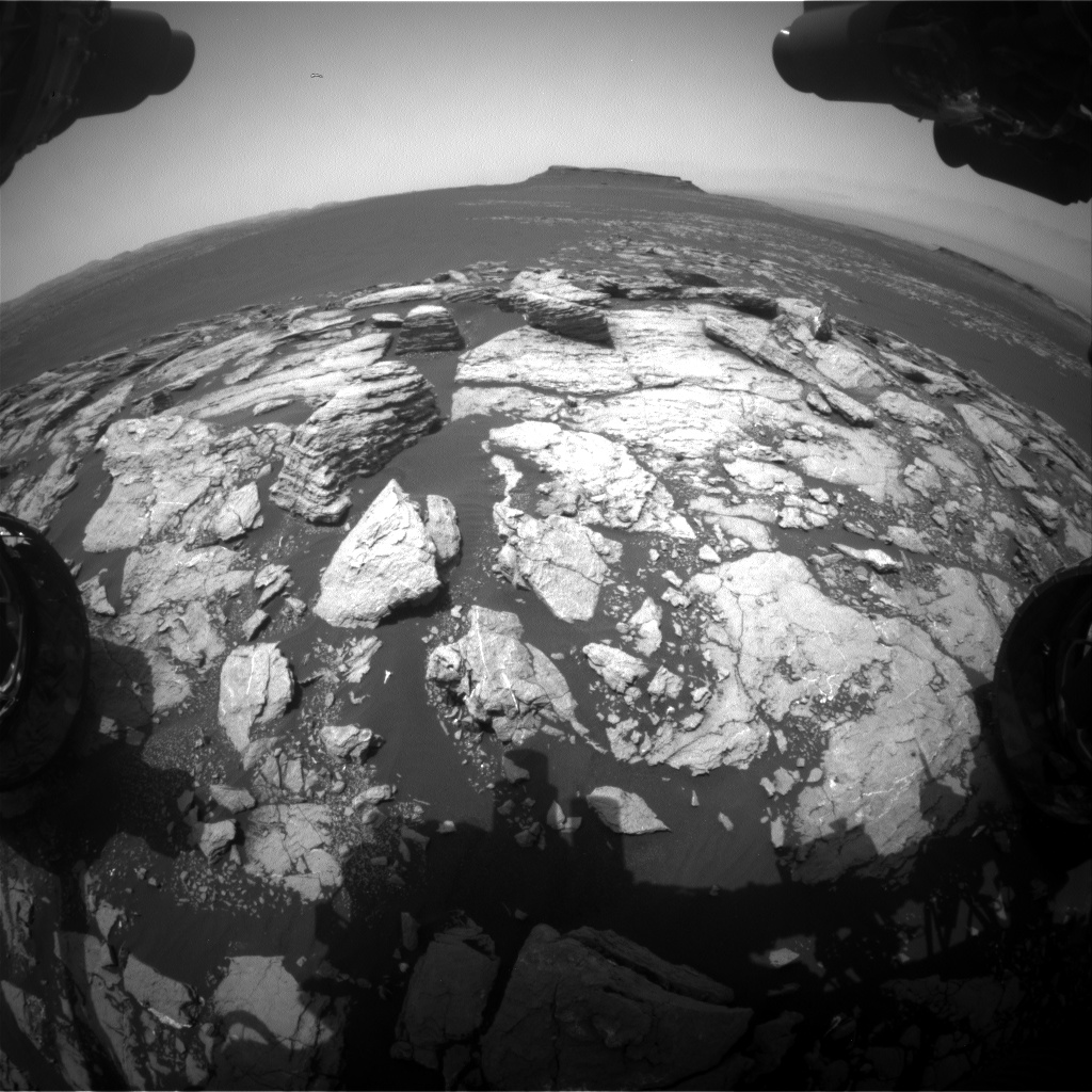 Nasa's Mars rover Curiosity acquired this image using its Front Hazard Avoidance Camera (Front Hazcam) on Sol 1599, at drive 2928, site number 60