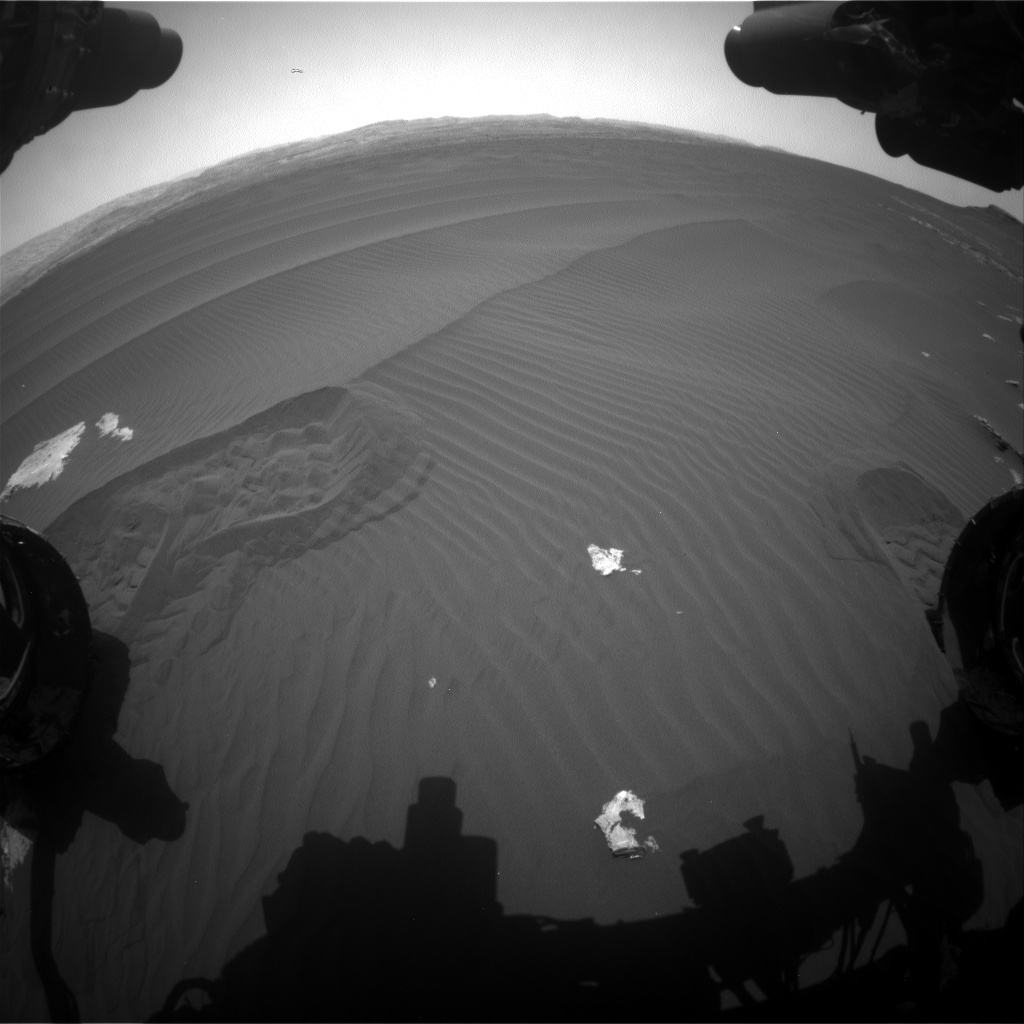 Nasa's Mars rover Curiosity acquired this image using its Front Hazard Avoidance Camera (Front Hazcam) on Sol 1601, at drive 3162, site number 60