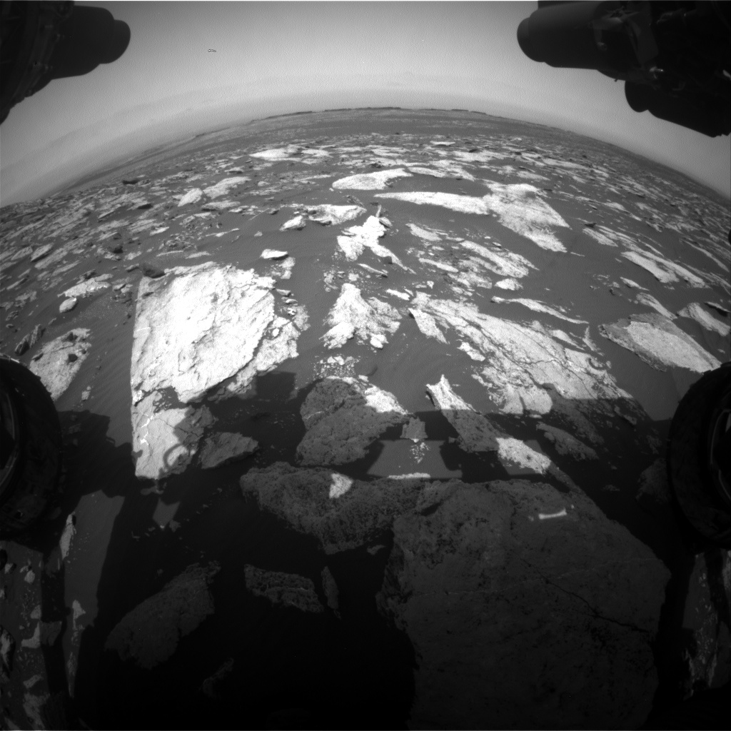 Nasa's Mars rover Curiosity acquired this image using its Front Hazard Avoidance Camera (Front Hazcam) on Sol 1605, at drive 156, site number 61