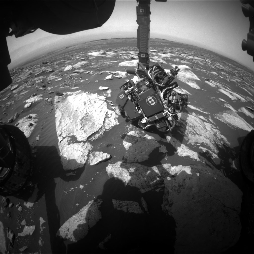 Nasa's Mars rover Curiosity acquired this image using its Front Hazard Avoidance Camera (Front Hazcam) on Sol 1607, at drive 156, site number 61