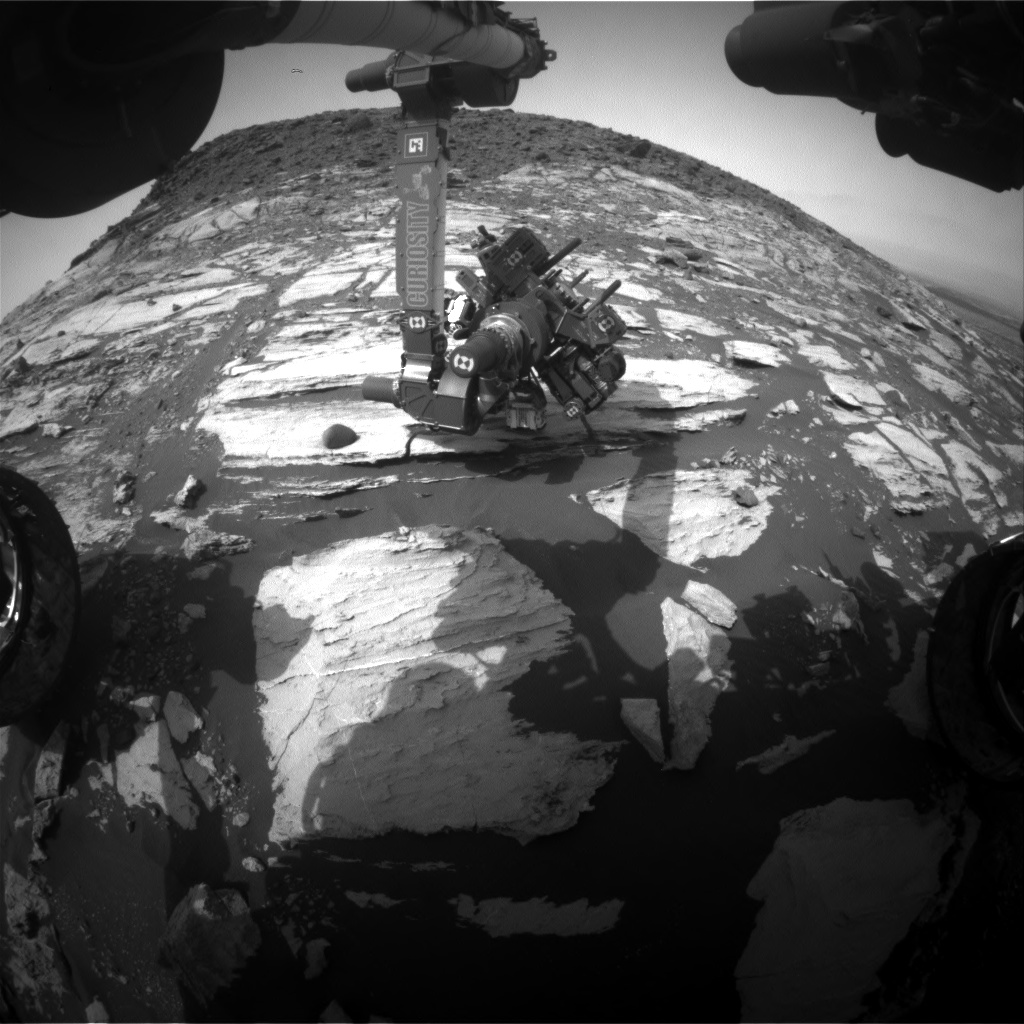 Nasa's Mars rover Curiosity acquired this image using its Front Hazard Avoidance Camera (Front Hazcam) on Sol 1610, at drive 252, site number 61