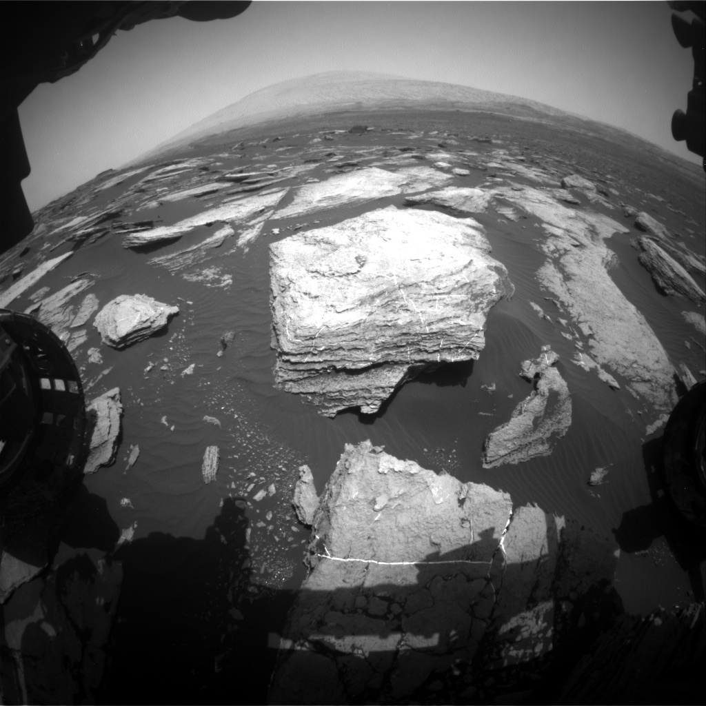 Nasa's Mars rover Curiosity acquired this image using its Front Hazard Avoidance Camera (Front Hazcam) on Sol 1612, at drive 924, site number 61