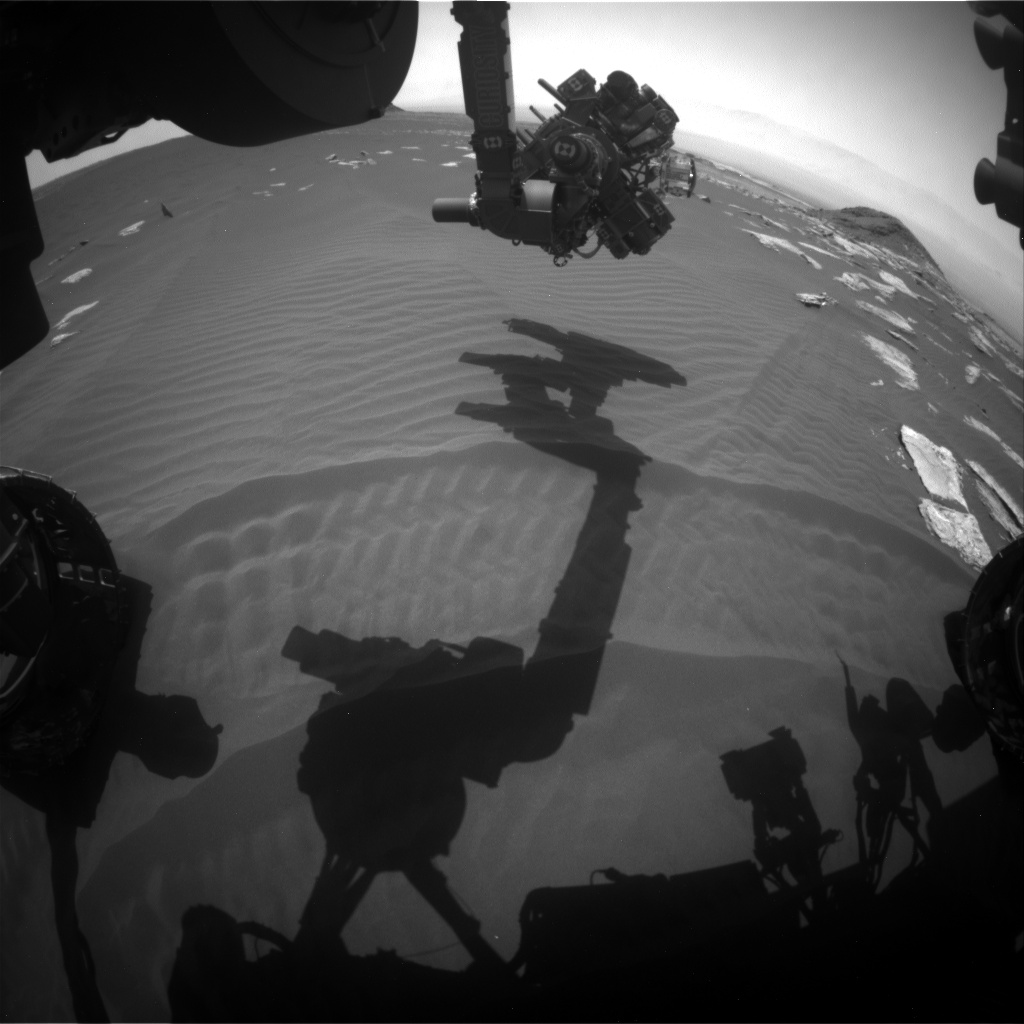 Nasa's Mars rover Curiosity acquired this image using its Front Hazard Avoidance Camera (Front Hazcam) on Sol 1619, at drive 1140, site number 61