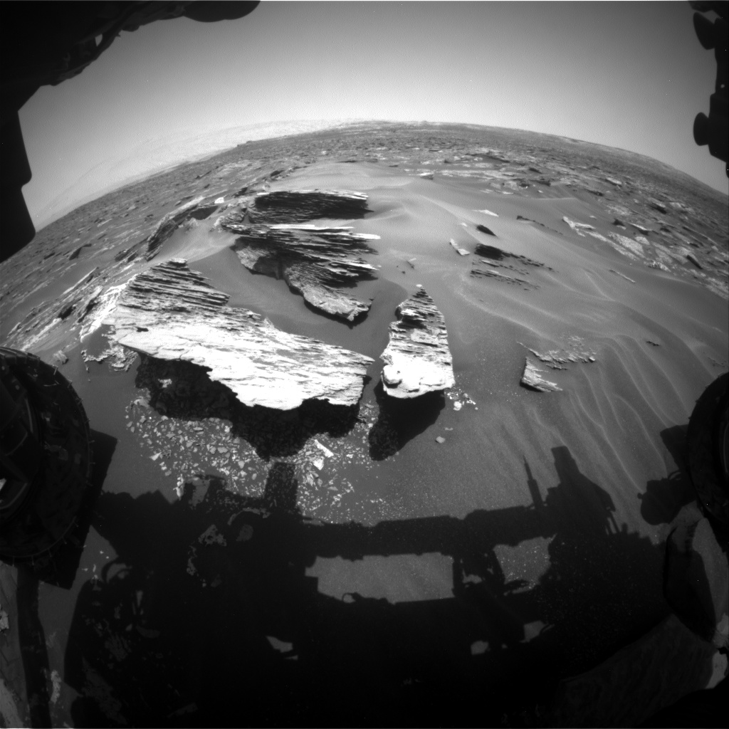 Nasa's Mars rover Curiosity acquired this image using its Front Hazard Avoidance Camera (Front Hazcam) on Sol 1685, at drive 3188, site number 62