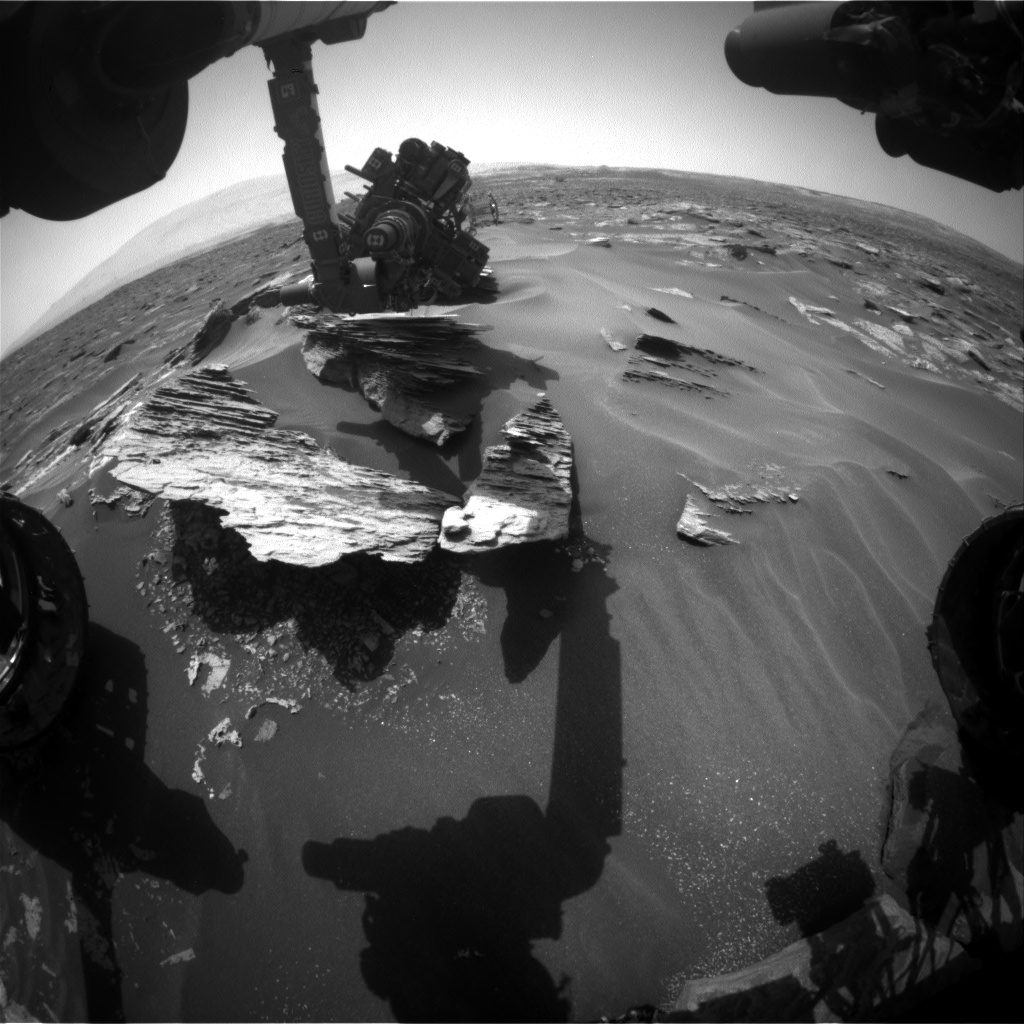 Nasa's Mars rover Curiosity acquired this image using its Front Hazard Avoidance Camera (Front Hazcam) on Sol 1686, at drive 3188, site number 62