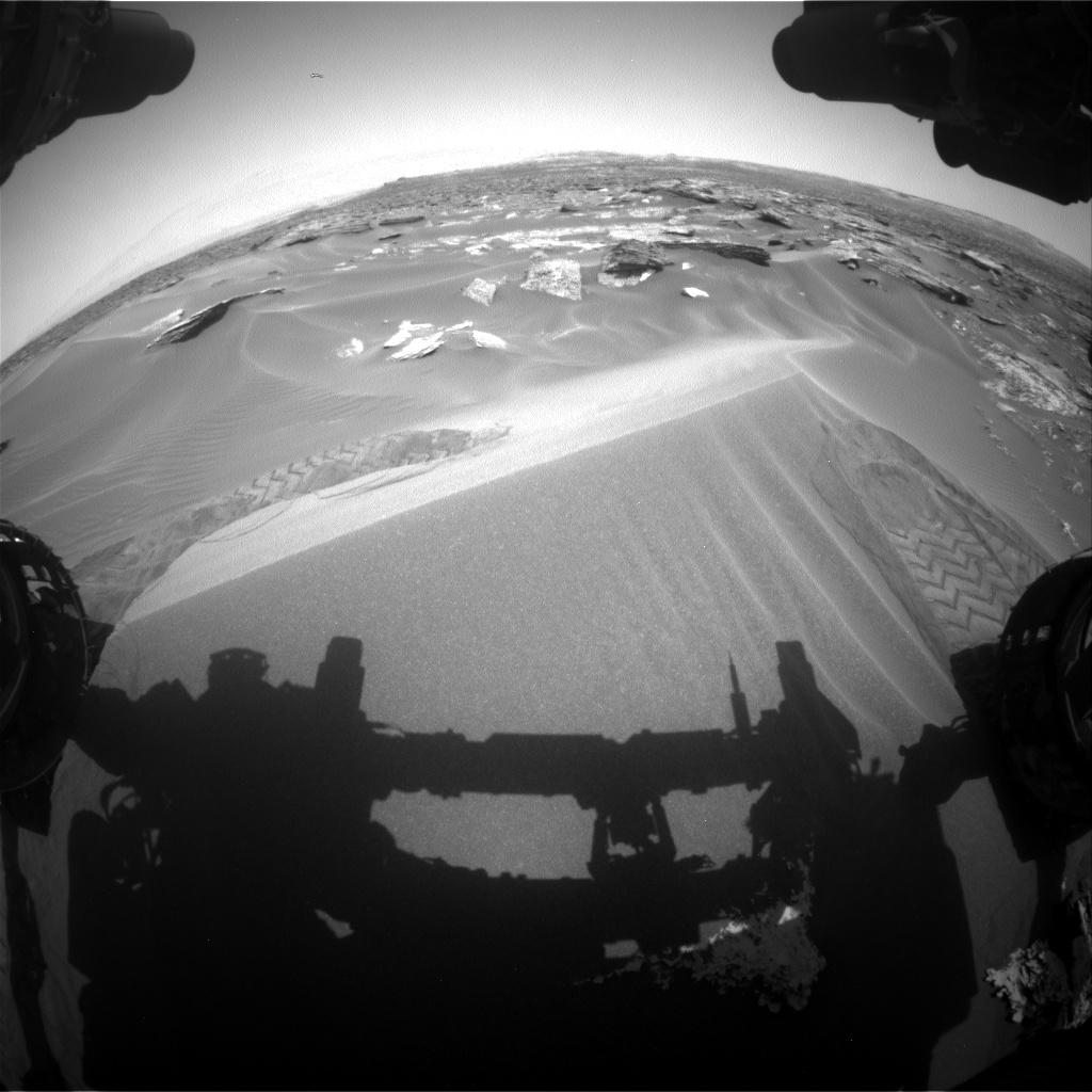 Nasa's Mars rover Curiosity acquired this image using its Front Hazard Avoidance Camera (Front Hazcam) on Sol 1686, at drive 3350, site number 62
