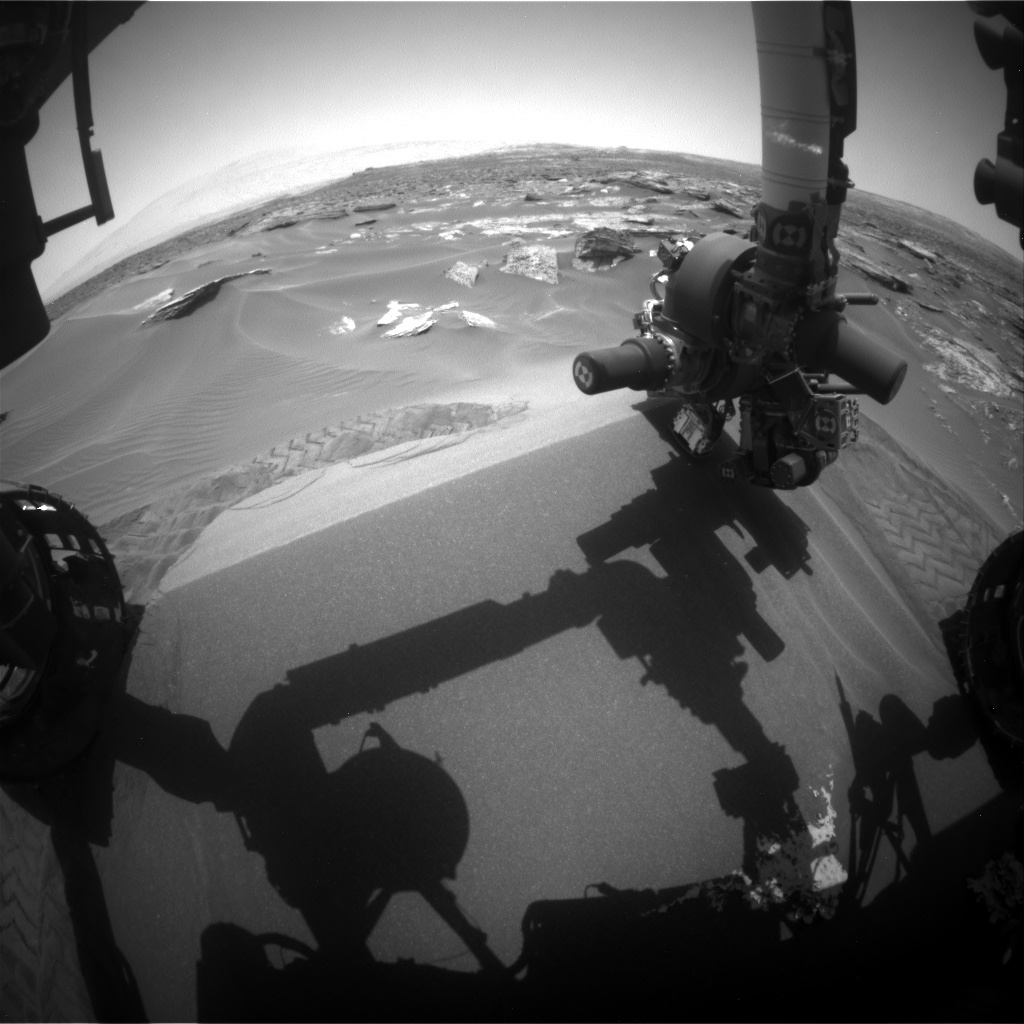 Nasa's Mars rover Curiosity acquired this image using its Front Hazard Avoidance Camera (Front Hazcam) on Sol 1688, at drive 3350, site number 62