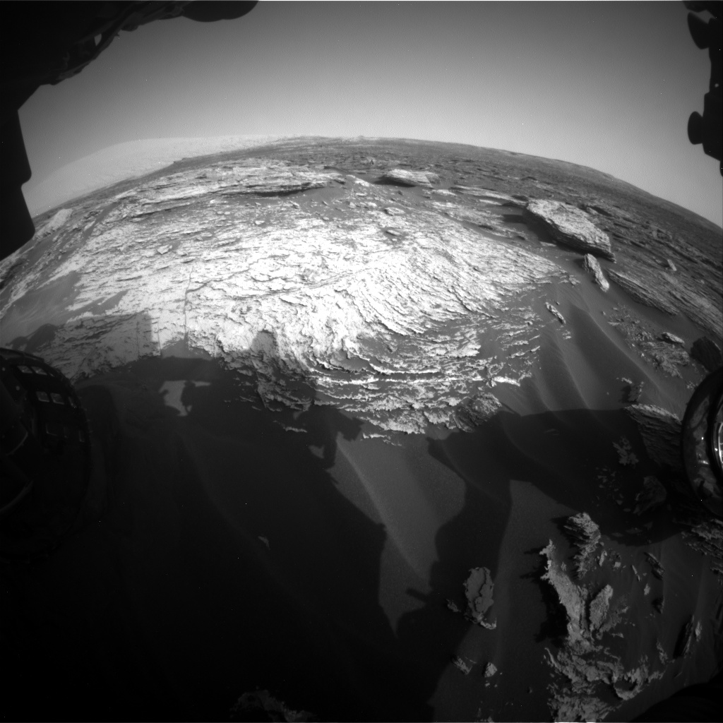 Nasa's Mars rover Curiosity acquired this image using its Front Hazard Avoidance Camera (Front Hazcam) on Sol 1689, at drive 0, site number 63