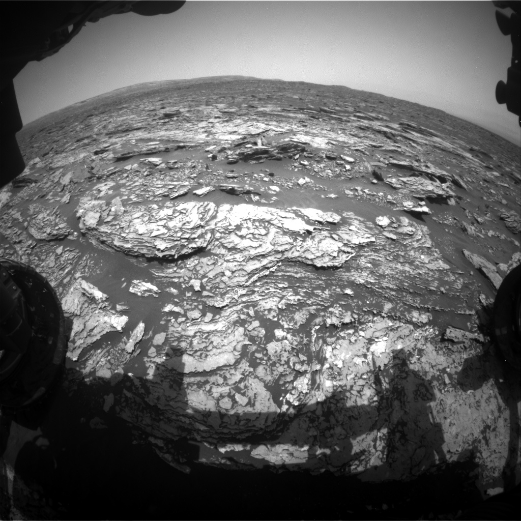 Nasa's Mars rover Curiosity acquired this image using its Front Hazard Avoidance Camera (Front Hazcam) on Sol 1691, at drive 100, site number 63