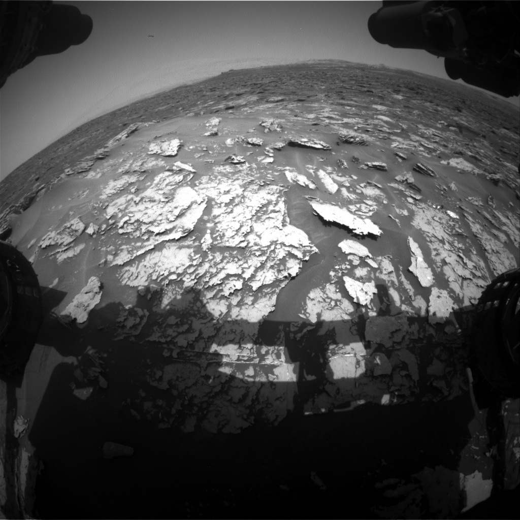 Nasa's Mars rover Curiosity acquired this image using its Front Hazard Avoidance Camera (Front Hazcam) on Sol 1696, at drive 766, site number 63