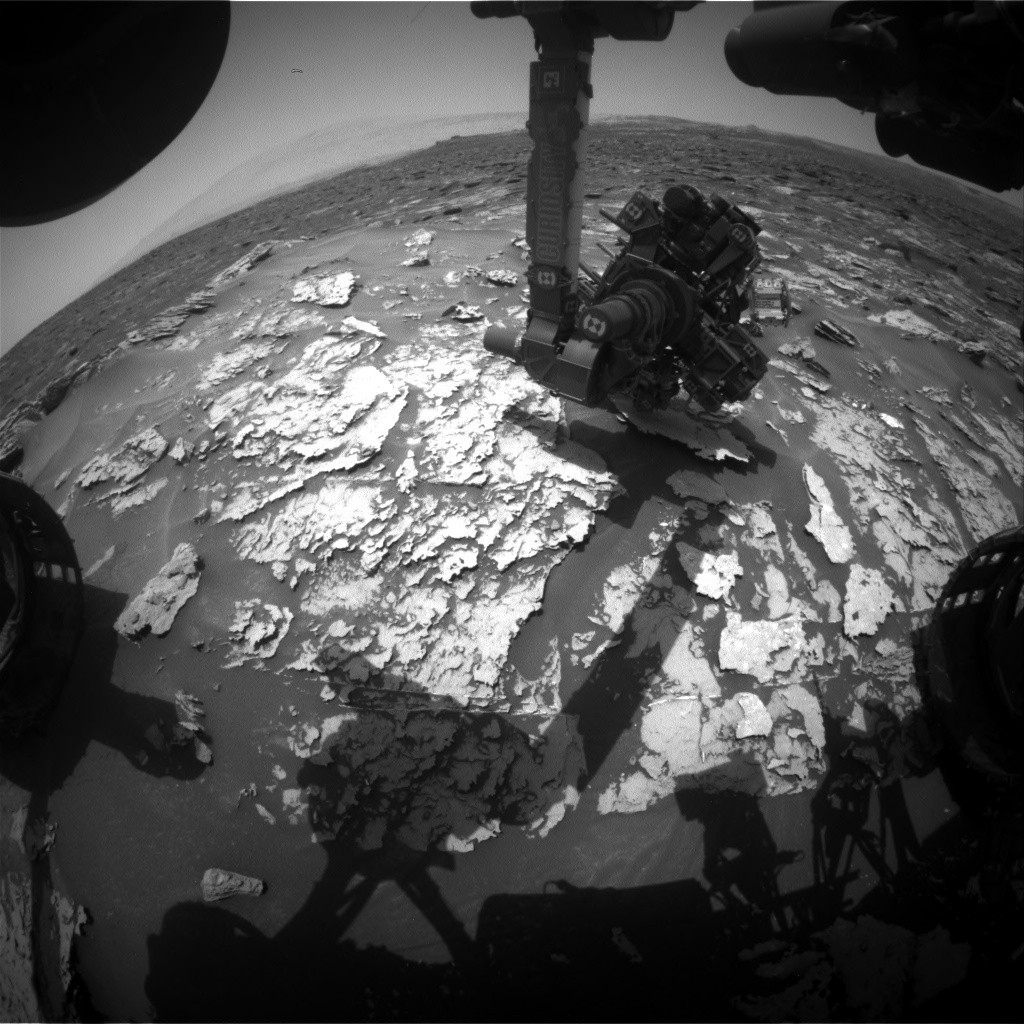 Nasa's Mars rover Curiosity acquired this image using its Front Hazard Avoidance Camera (Front Hazcam) on Sol 1698, at drive 766, site number 63