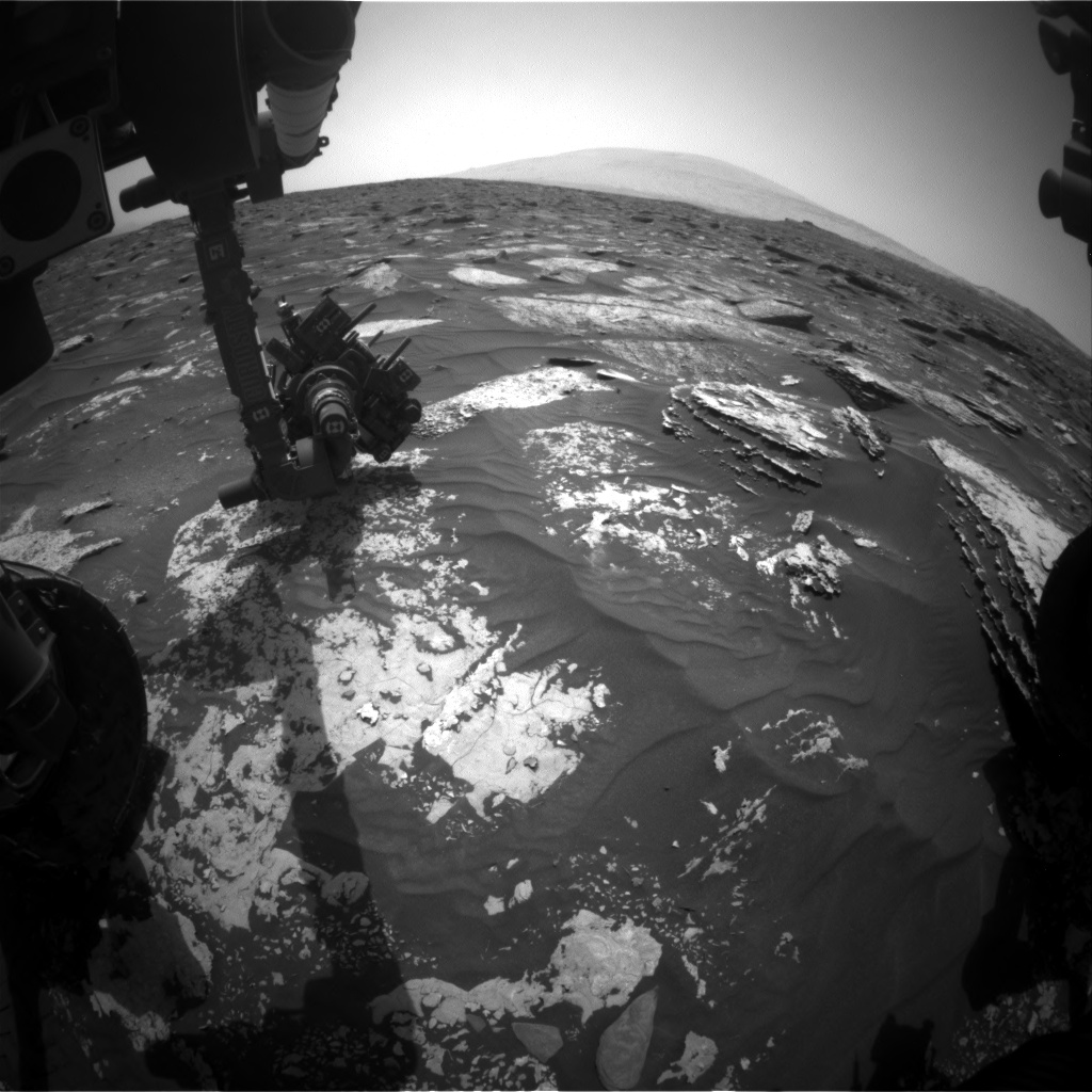 Nasa's Mars rover Curiosity acquired this image using its Front Hazard Avoidance Camera (Front Hazcam) on Sol 1700, at drive 1150, site number 63