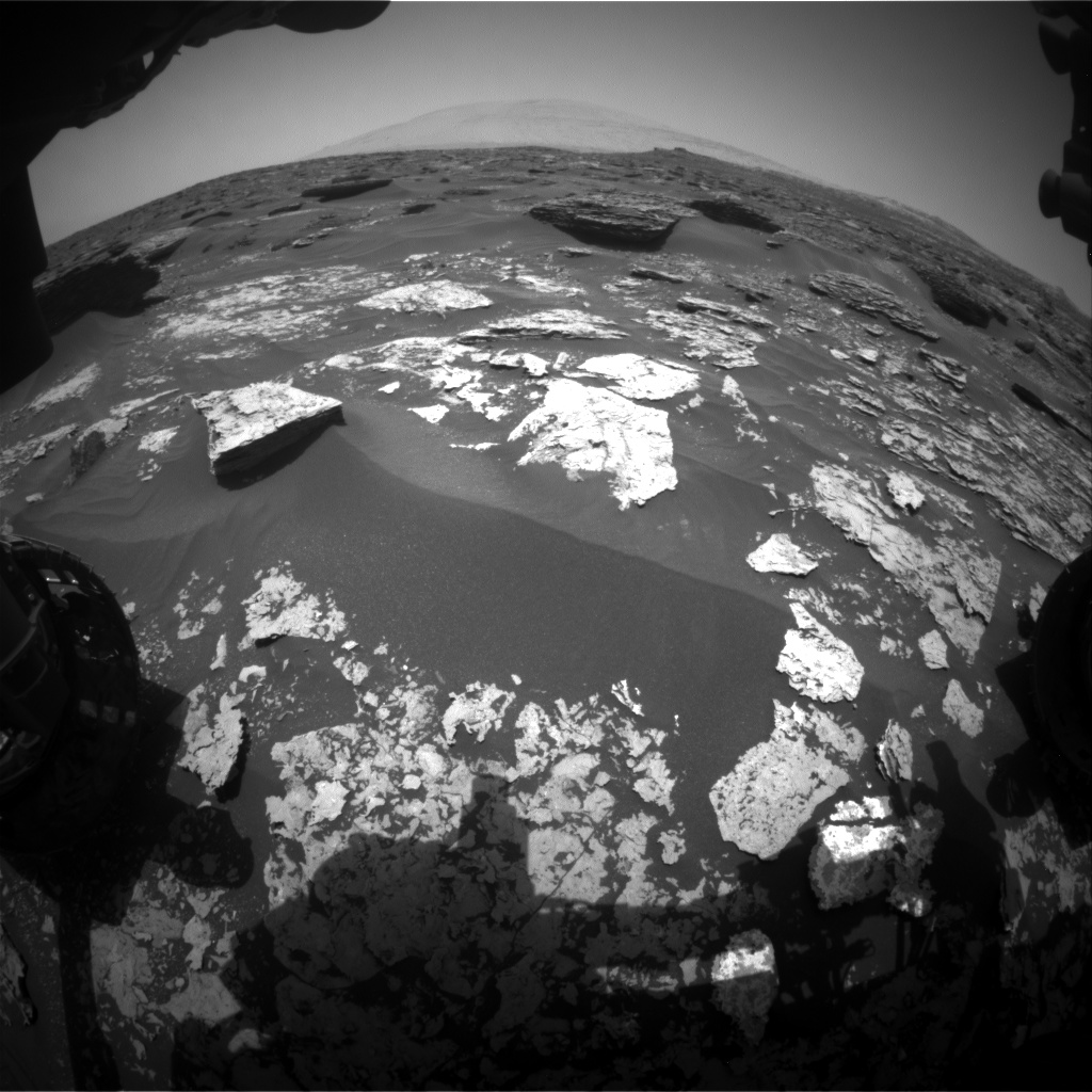 Nasa's Mars rover Curiosity acquired this image using its Front Hazard Avoidance Camera (Front Hazcam) on Sol 1706, at drive 1636, site number 63