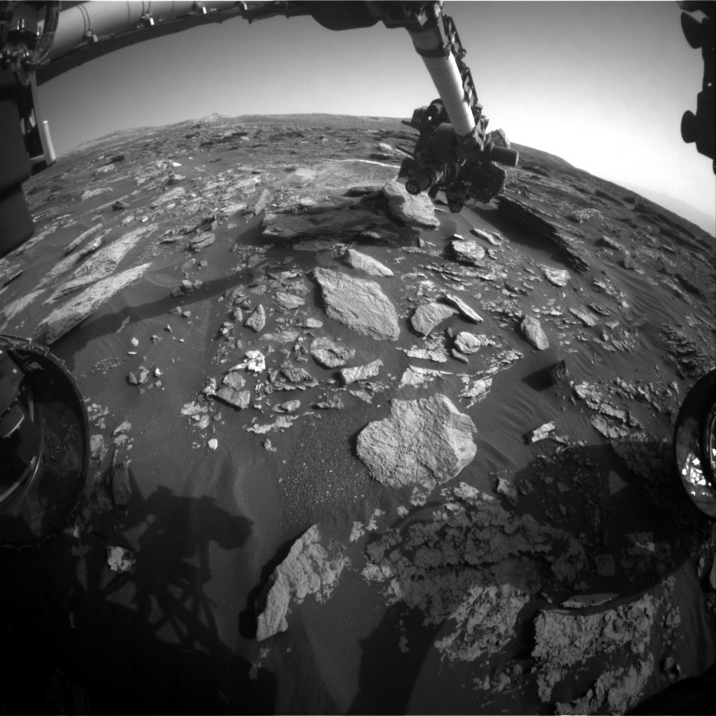 Nasa's Mars rover Curiosity acquired this image using its Front Hazard Avoidance Camera (Front Hazcam) on Sol 1715, at drive 2086, site number 63