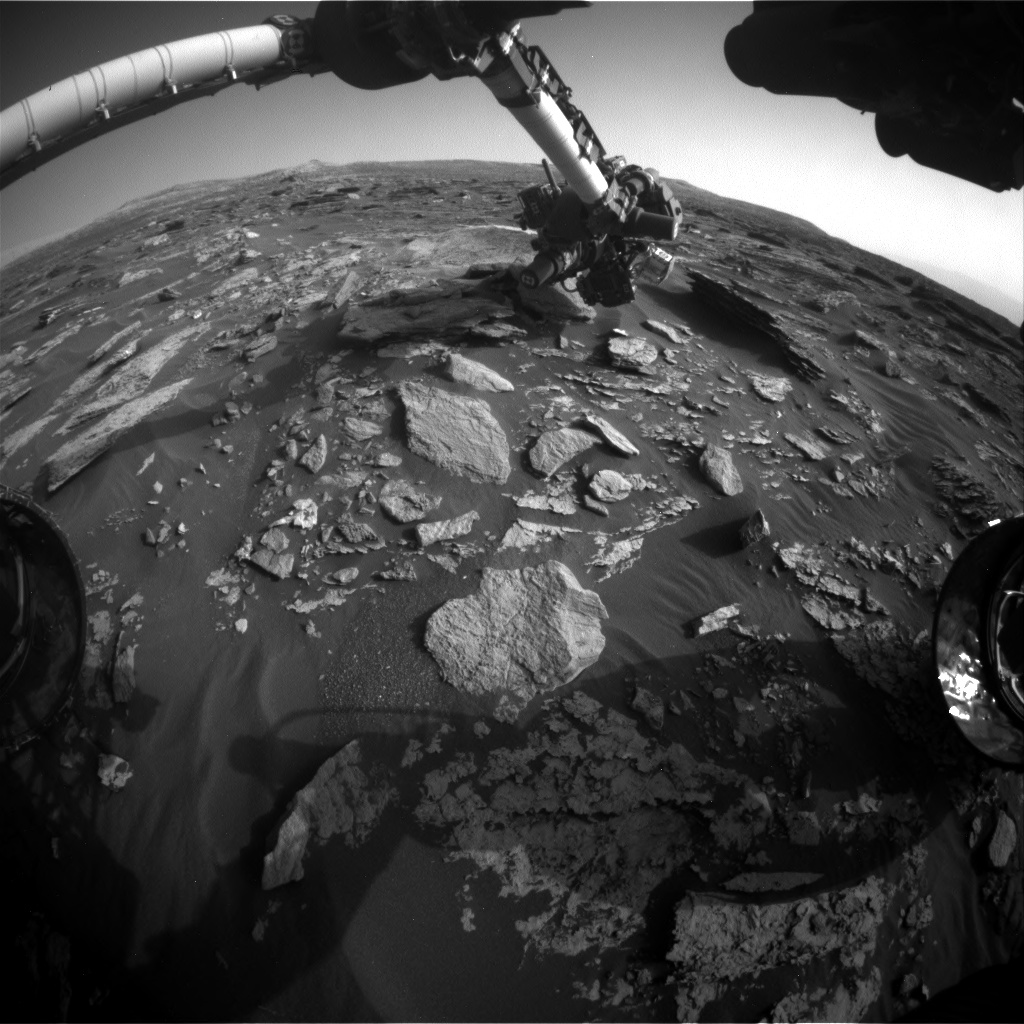 Nasa's Mars rover Curiosity acquired this image using its Front Hazard Avoidance Camera (Front Hazcam) on Sol 1715, at drive 2086, site number 63