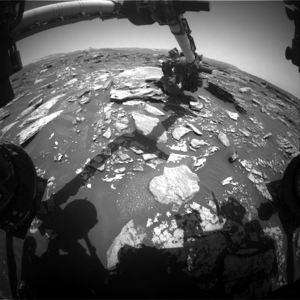 Nasa's Mars rover Curiosity acquired this image using its Front Hazard Avoidance Camera (Front Hazcam) on Sol 1716, at drive 2086, site number 63