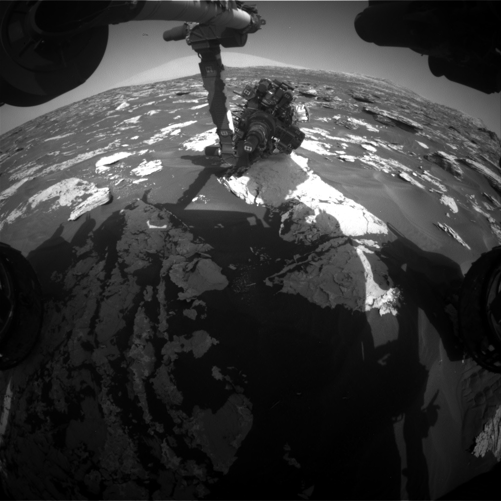 Nasa's Mars rover Curiosity acquired this image using its Front Hazard Avoidance Camera (Front Hazcam) on Sol 1725, at drive 3326, site number 63