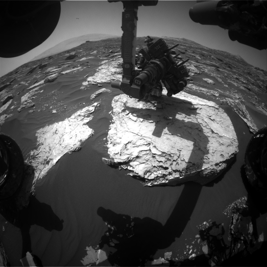 Nasa's Mars rover Curiosity acquired this image using its Front Hazard Avoidance Camera (Front Hazcam) on Sol 1727, at drive 0, site number 64