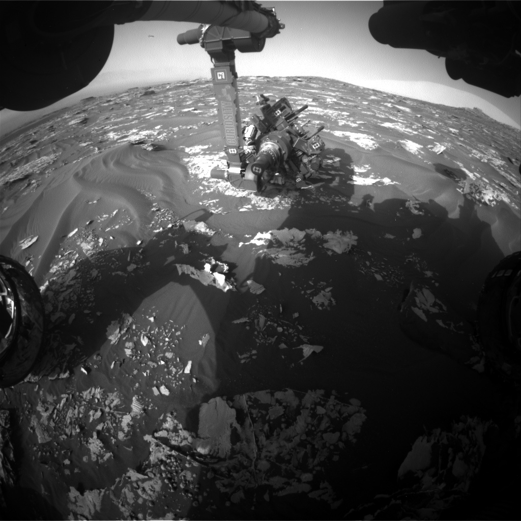 Nasa's Mars rover Curiosity acquired this image using its Front Hazard Avoidance Camera (Front Hazcam) on Sol 1729, at drive 420, site number 64