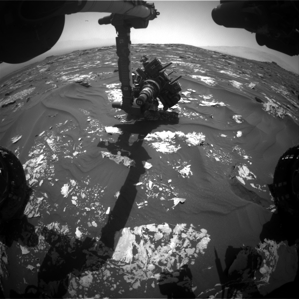 Nasa's Mars rover Curiosity acquired this image using its Front Hazard Avoidance Camera (Front Hazcam) on Sol 1730, at drive 420, site number 64