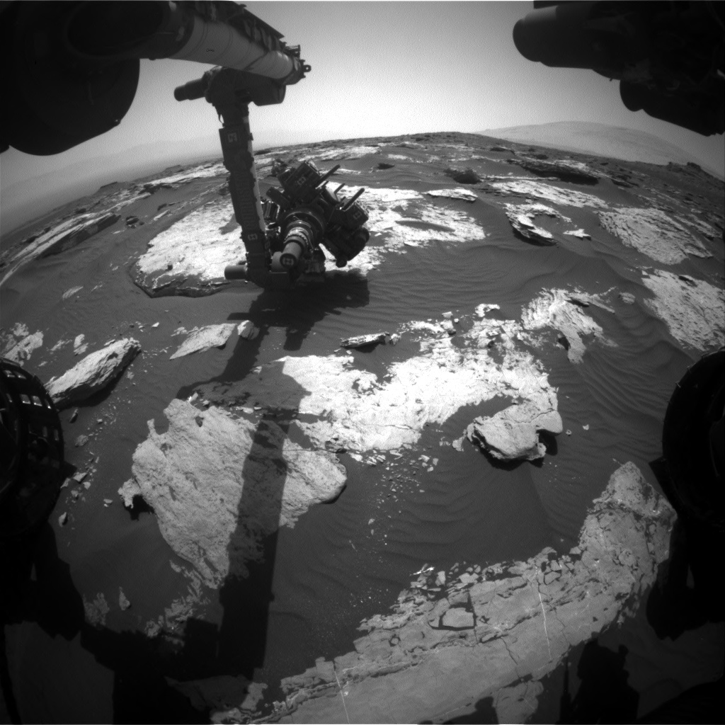 Nasa's Mars rover Curiosity acquired this image using its Front Hazard Avoidance Camera (Front Hazcam) on Sol 1732, at drive 678, site number 64