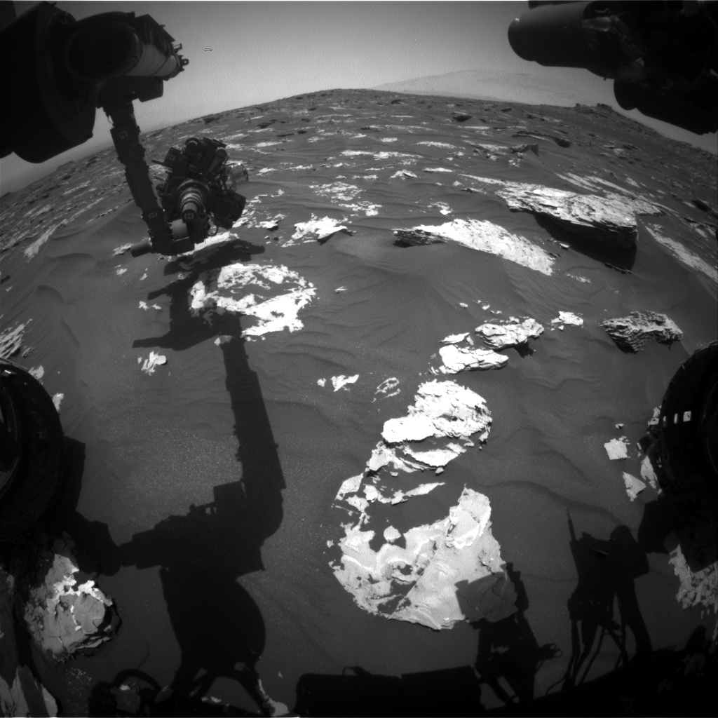 Nasa's Mars rover Curiosity acquired this image using its Front Hazard Avoidance Camera (Front Hazcam) on Sol 1734, at drive 846, site number 64