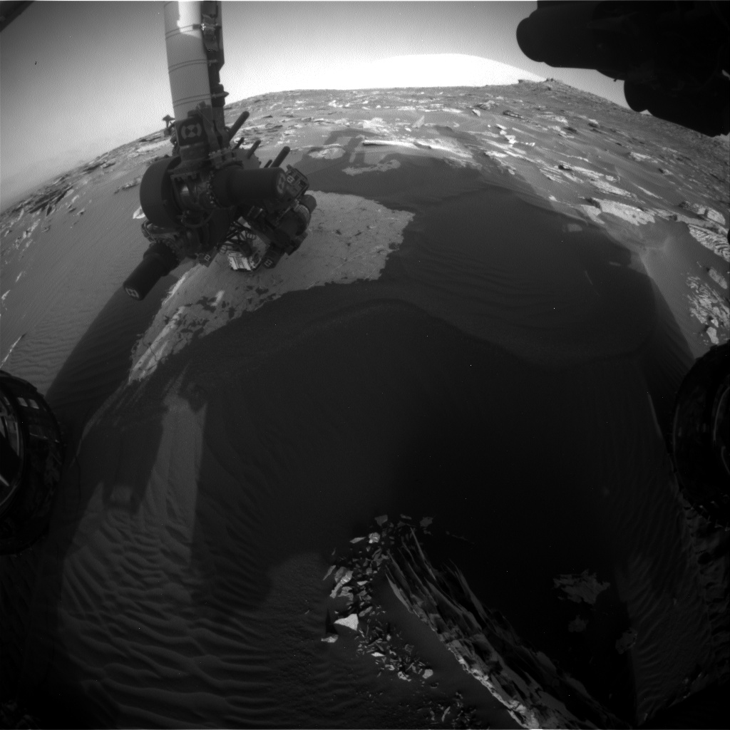 Nasa's Mars rover Curiosity acquired this image using its Front Hazard Avoidance Camera (Front Hazcam) on Sol 1736, at drive 996, site number 64