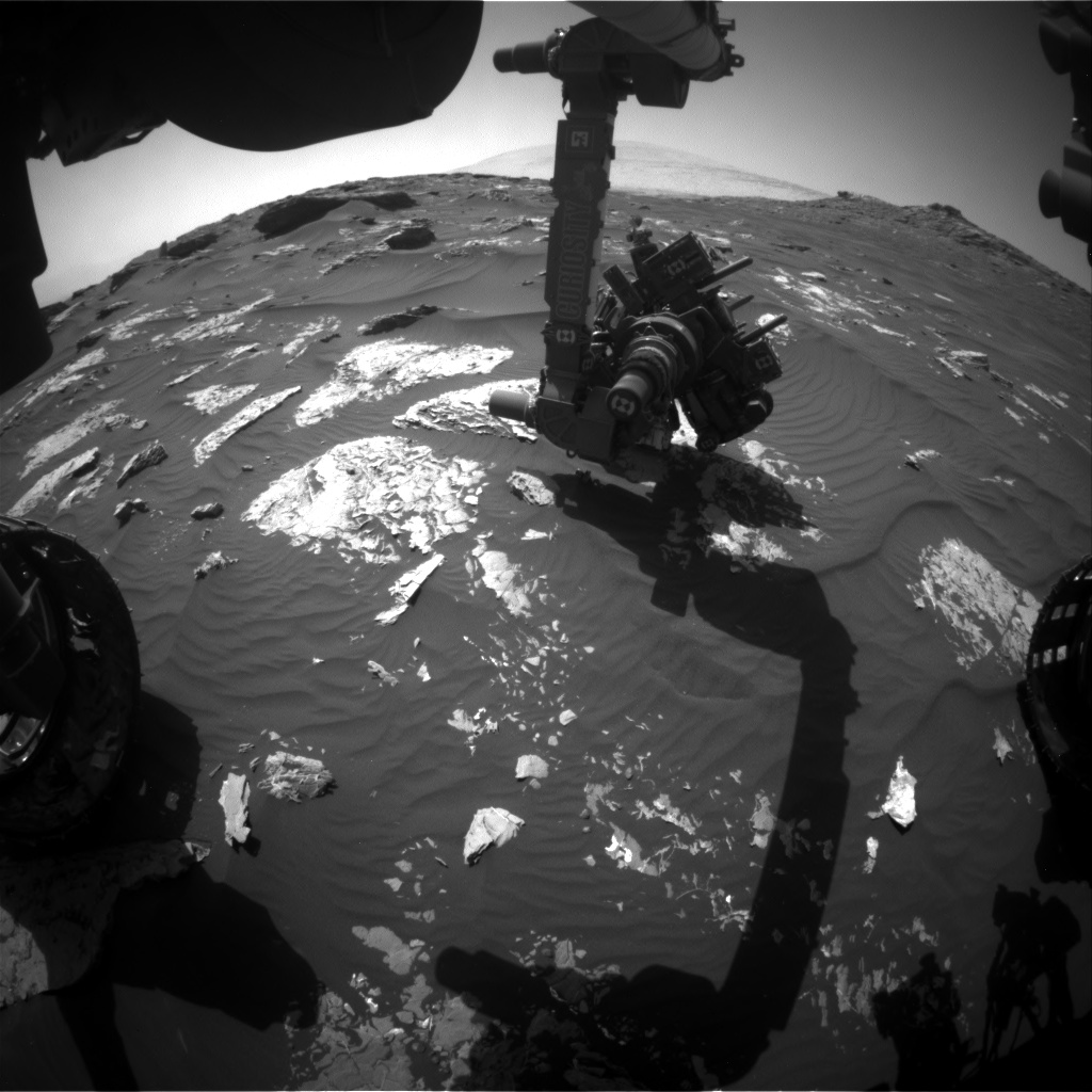 Nasa's Mars rover Curiosity acquired this image using its Front Hazard Avoidance Camera (Front Hazcam) on Sol 1745, at drive 1626, site number 64