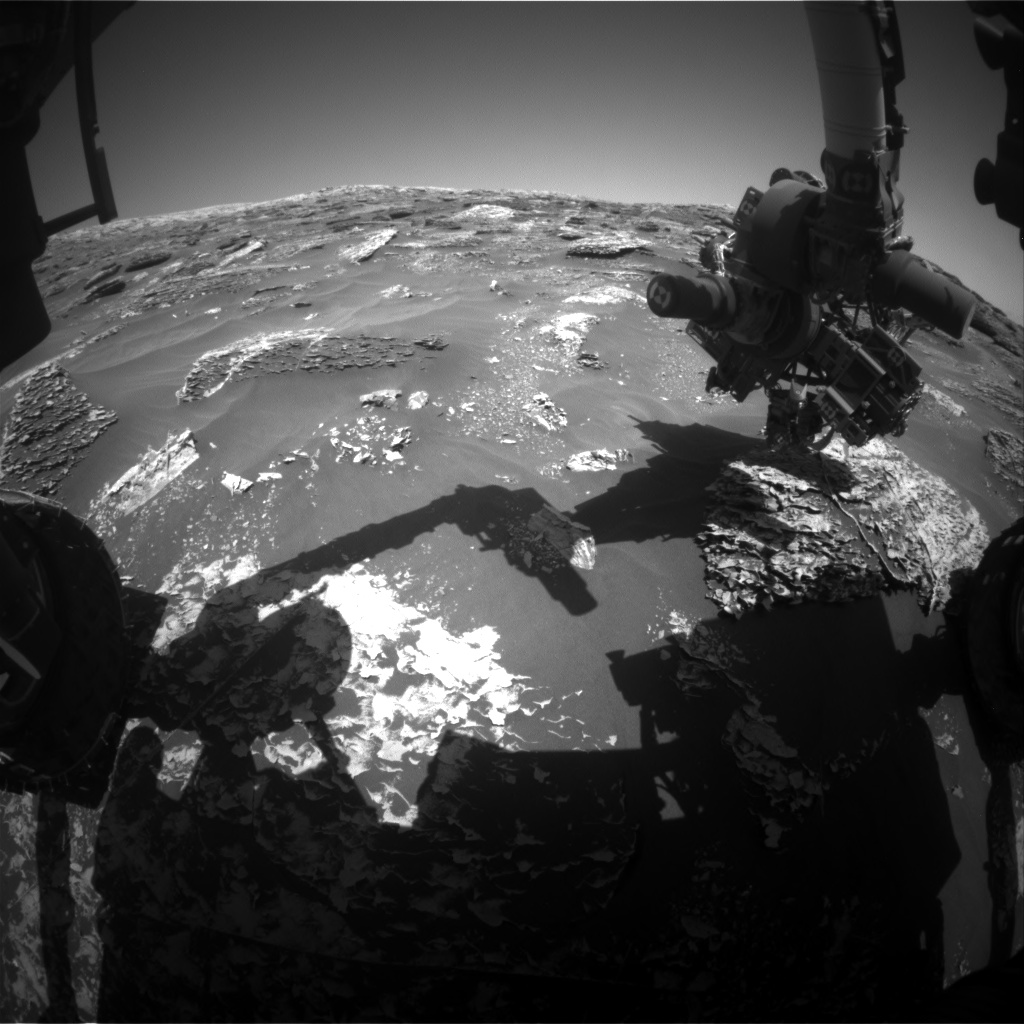 Nasa's Mars rover Curiosity acquired this image using its Front Hazard Avoidance Camera (Front Hazcam) on Sol 1800, at drive 2456, site number 65