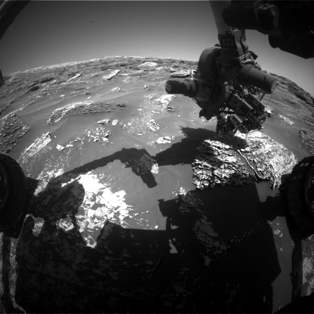 Nasa's Mars rover Curiosity acquired this image using its Front Hazard Avoidance Camera (Front Hazcam) on Sol 1800, at drive 2456, site number 65