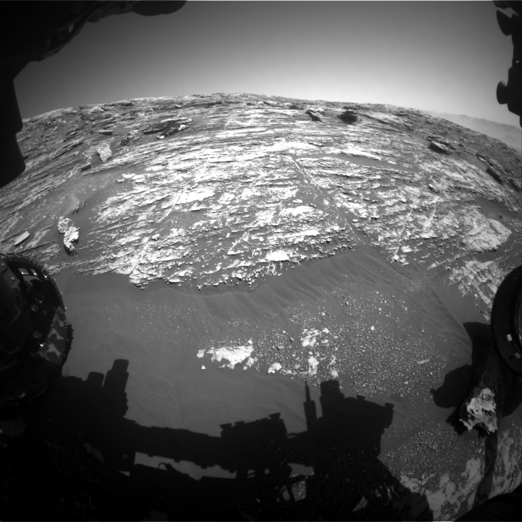 Nasa's Mars rover Curiosity acquired this image using its Front Hazard Avoidance Camera (Front Hazcam) on Sol 1803, at drive 2882, site number 65