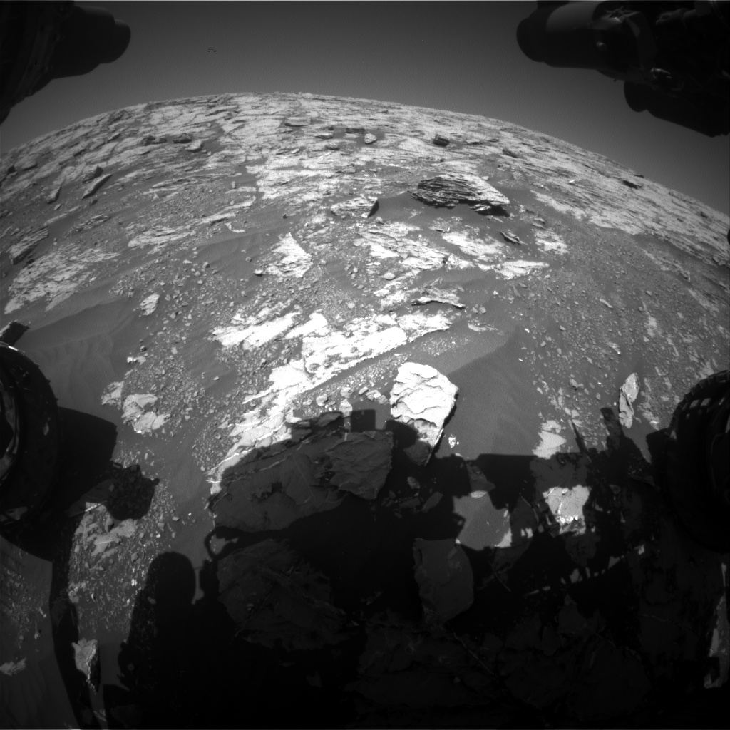 Nasa's Mars rover Curiosity acquired this image using its Front Hazard Avoidance Camera (Front Hazcam) on Sol 1808, at drive 3200, site number 65