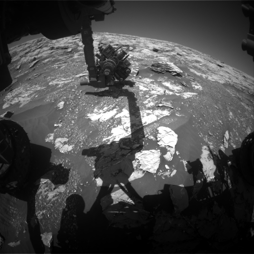 Nasa's Mars rover Curiosity acquired this image using its Front Hazard Avoidance Camera (Front Hazcam) on Sol 1809, at drive 3200, site number 65