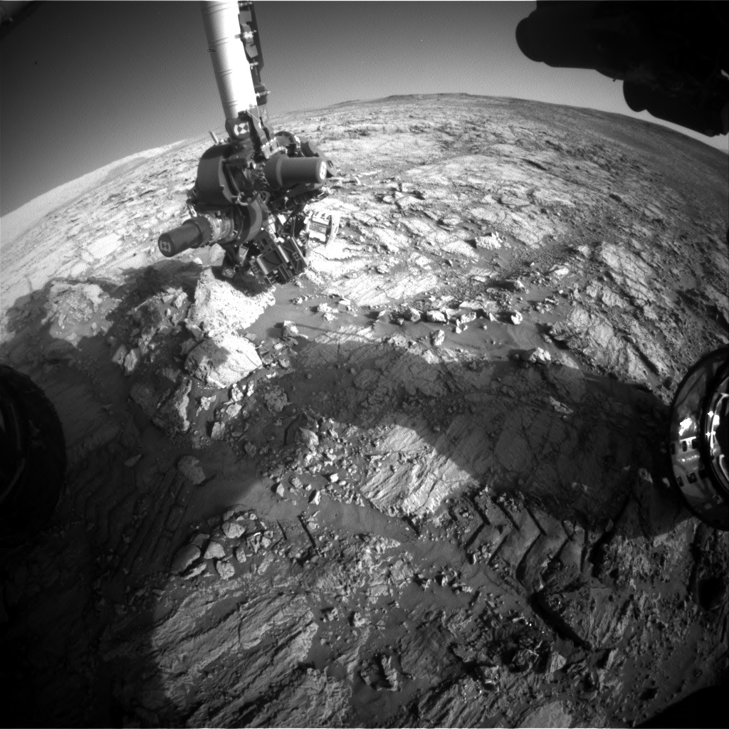 Nasa's Mars rover Curiosity acquired this image using its Front Hazard Avoidance Camera (Front Hazcam) on Sol 1838, at drive 1332, site number 66