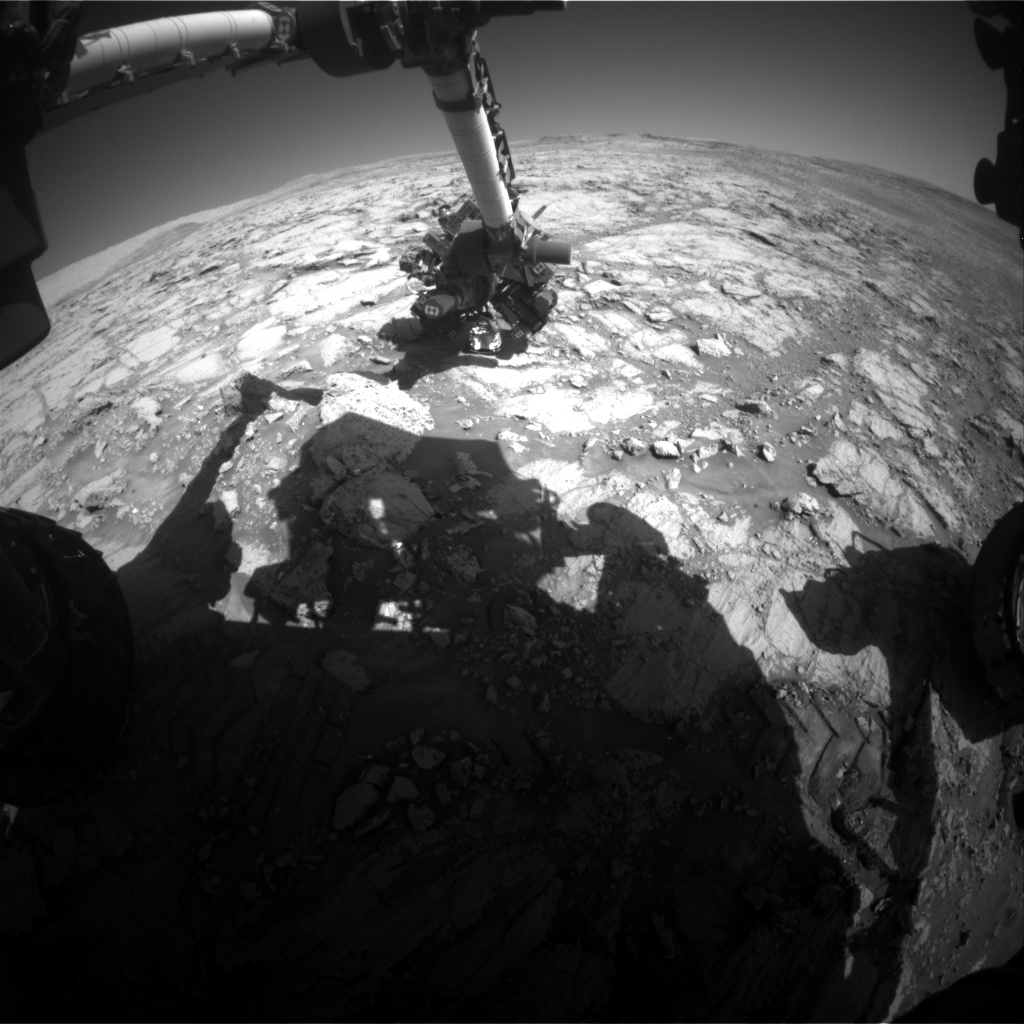 Nasa's Mars rover Curiosity acquired this image using its Front Hazard Avoidance Camera (Front Hazcam) on Sol 1839, at drive 1332, site number 66